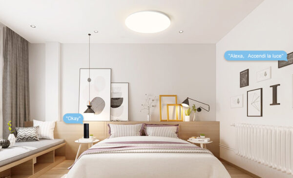 Plafoniera LED Intelligente WiFi Dimmerabile Soffitto Alexa, R5111 - immagine 10