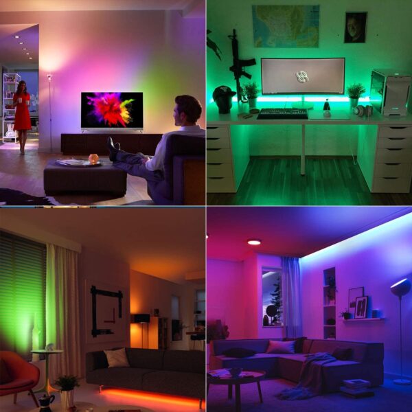 Kit Striscia LED Intelligente 5m con Funzione Musicale e Controllo Vocale Alexa, R5149 - immagine 10