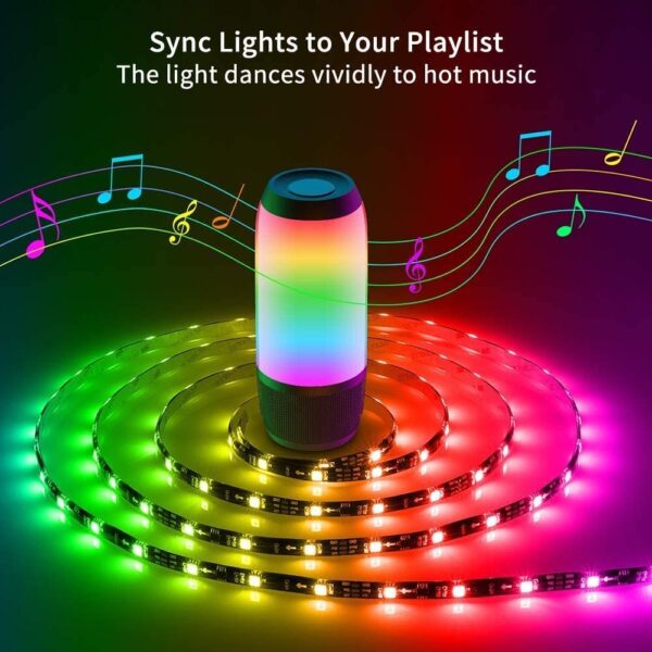 Kit Striscia LED Intelligente 5m con Funzione Musicale e Controllo Vocale Alexa, R5149 - immagine 4