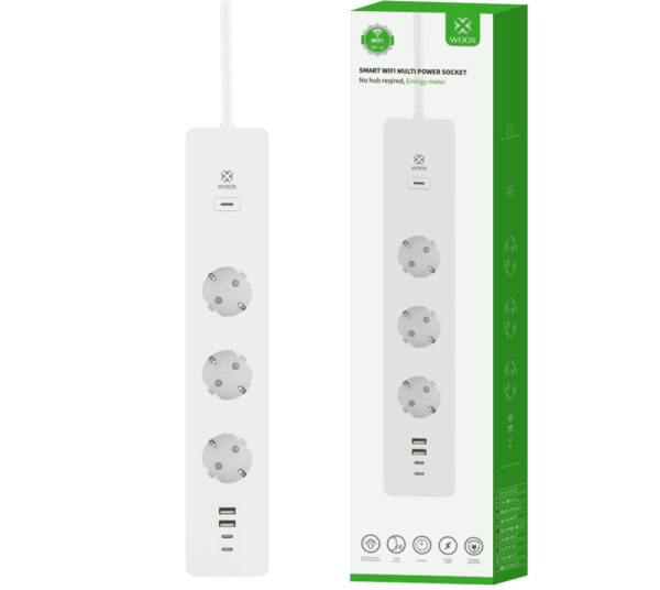 Multipresa Intelligente 3 Prese Schuko 4 USB Controllo Vocale, R6132 - immagine 2