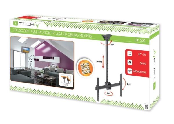 Supporto Telescopico Universale a Soffitto per TV LED LCD 37-70'' - immagine 2