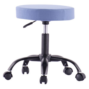 Sgabello Girevole con Ruote Altezza Regolabile Tessuto Sfoderabile Blu