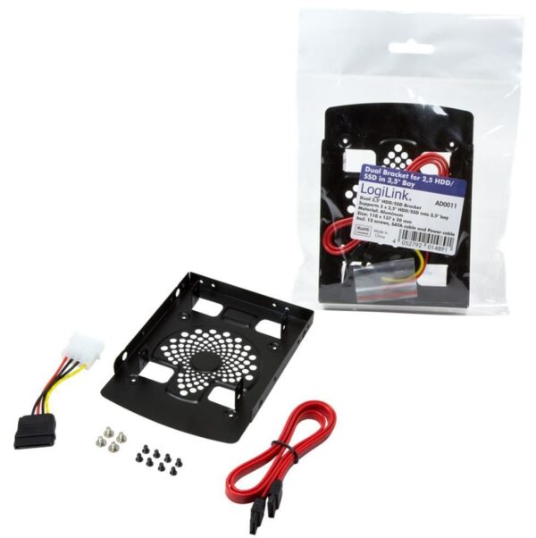 Kit di Montaggio per 2 HDD / SSD da 2,5'' su Alloggio da 3,5'' - immagine 4