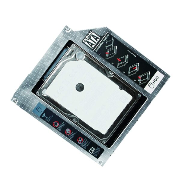 Adattatore SATA HDD Caddy per HDD/SSD da 12,7mm Nero - immagine 2