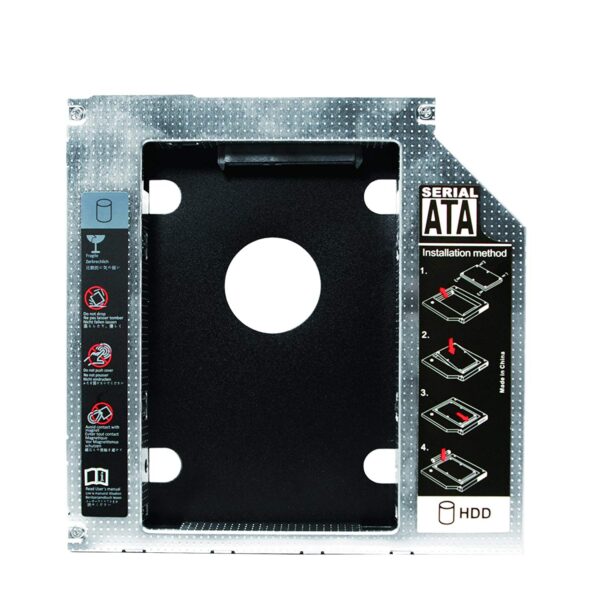 Adattatore SATA HDD Caddy per HDD/SSD da 12,7mm Nero - immagine 3