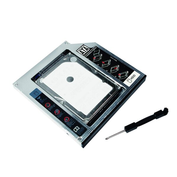Adattatore SATA HDD Caddy per HDD/SSD da 12,7mm Nero - immagine 4