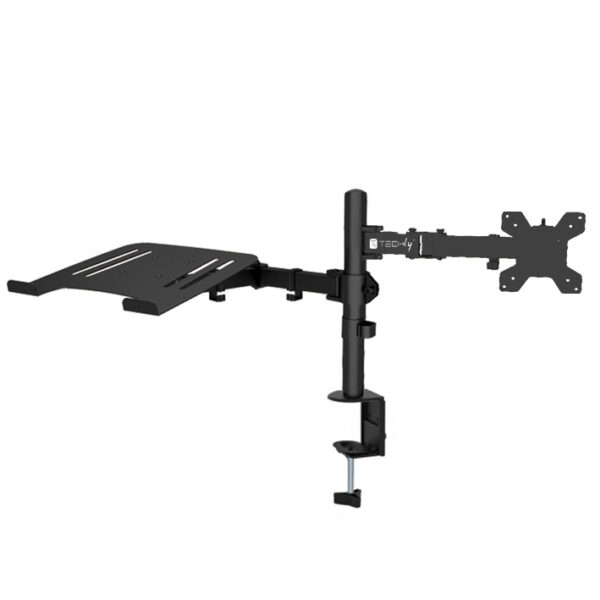 Supporto da Scrivania Braccio per Monitor 13-32'' e Mensola per Laptop - immagine 6