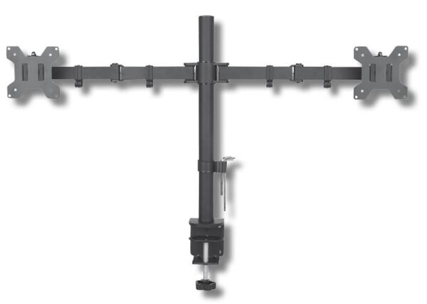 Supporto da Scrivania per 2 Monitor 13-27'' Installazione con Morsetto o Vite Passante - immagine 4