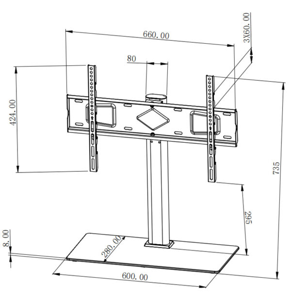 Supporto Universale da Tavolo per TV da 32'' a 65'' - immagine 3