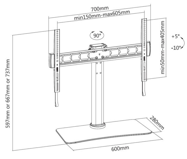 Supporto Slim Universale da Tavolo per TV LED LCD 32-55'' - immagine 2