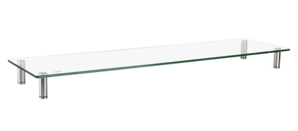 Stand Supporto da Scrivania in Vetro Trasparente per Monitor e Laptop - immagine 4