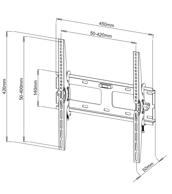 Supporto a Muro per TV LED LCD 23''-55'' Inclinabile Nero - immagine 4