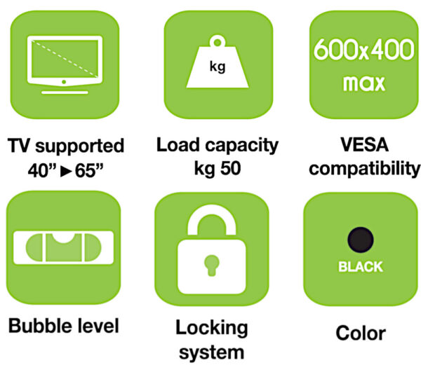 Staffa a Muro Inclinabile TV LED LCD 40-65'' - immagine 9