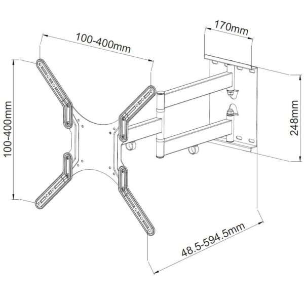 Supporto a Muro Ultra Slim per TV LED LCD 23-55'' Nero - immagine 3