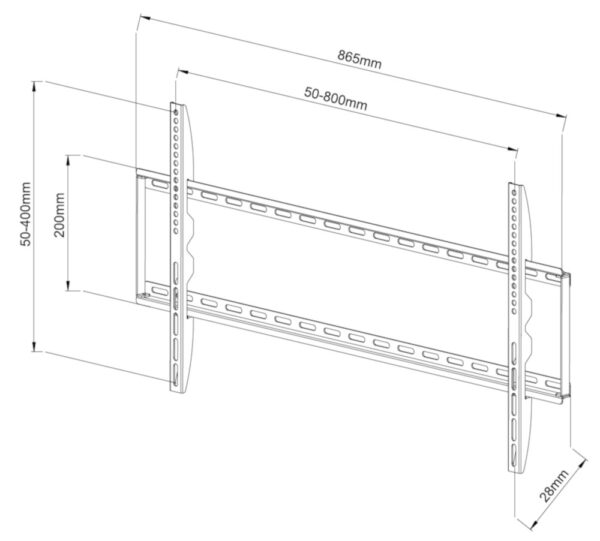 Staffa a Muro Fissa Slim TV LED LCD 42-80'' - immagine 4