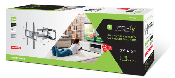 Staffa da Muro con Doppio Braccio per TV LED/LCD 37-70'' - immagine 2