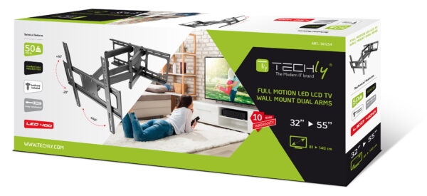 Staffa da Muro con doppio braccio per TV LED/LCD 32-55'' - immagine 2