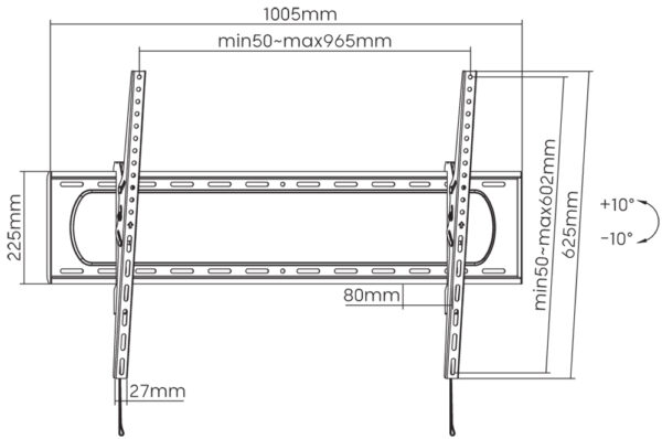 Staffa a Muro Inclinabile Slim TV LED LCD 60-120'' - immagine 4