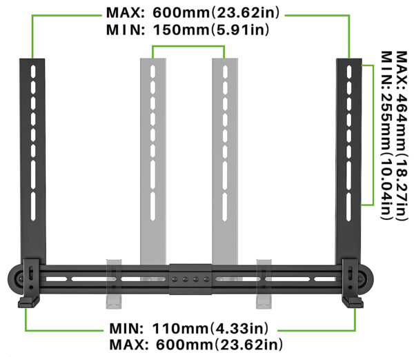 Supporto Universale per Soundbar da Muro o Staffa Max VESA 600x400 - immagine 5