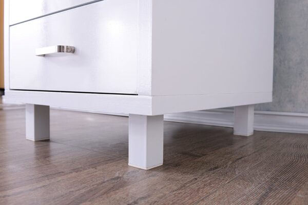 Scrivania per Computer con Tre Cassetti Bianco opaco effetto legno - immagine 5