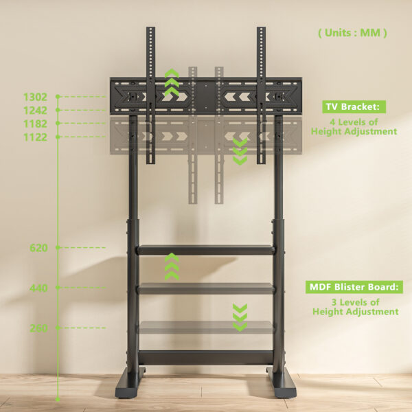 Supporto a Pavimento per TV LCD/LED/Plasma 60-86'' Multifunzione - immagine 10