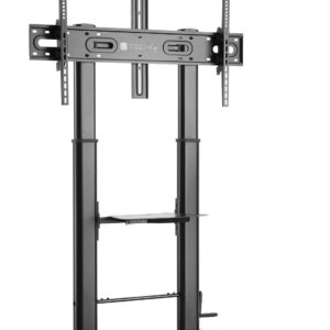Supporto a pavimento per TV con regolazione manuale altezza, in acciaio, per TV da 60'' a 100''