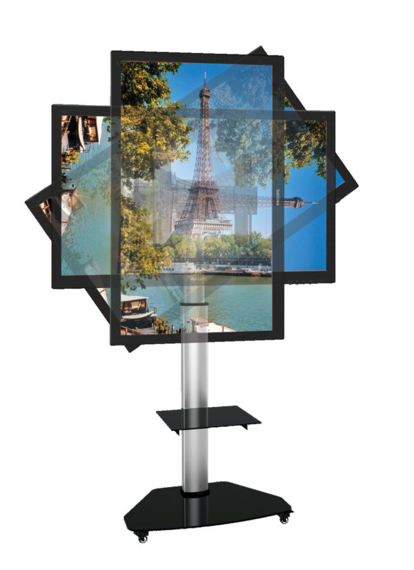 Supporto a Pavimento con Mensola Trolley TV LCD/LED/Plasma 37-70'' Silver - immagine 7