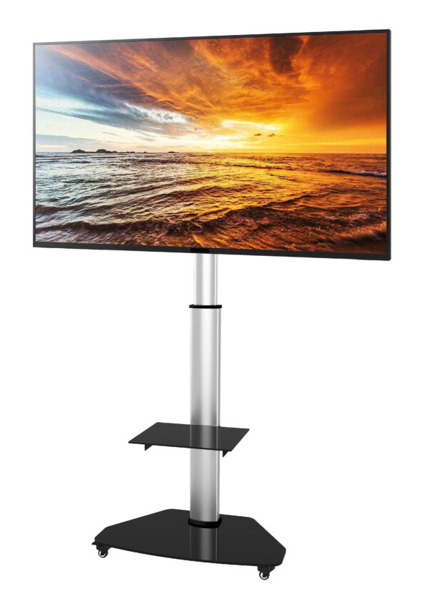 Supporto a Pavimento con Mensola Trolley TV LCD/LED/Plasma 37-70'' Silver - immagine 5