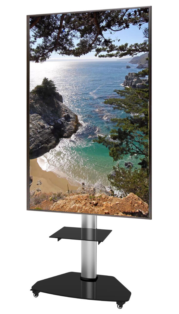 Supporto a Pavimento con Mensola Trolley TV LCD/LED/Plasma 37-70'' Silver - immagine 6