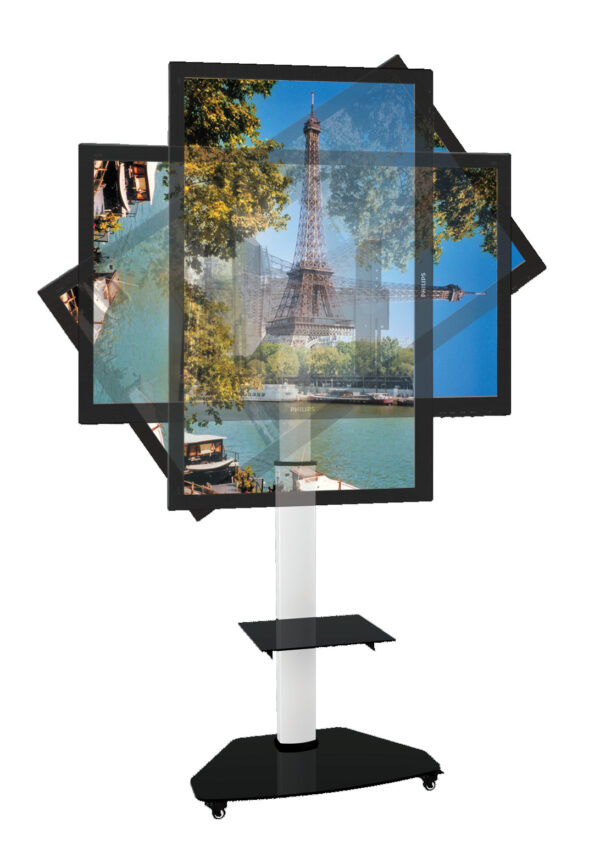 Supporto a Pavimento con Mensola Trolley TV LCD/LED/Plasma 37-70'' Bianco - immagine 7