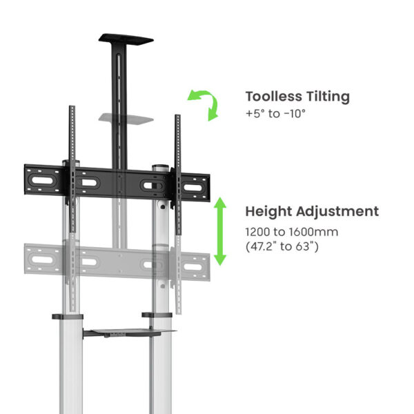 Supporto a Pavimento Trolley TV LCD/LED/Plasma 60-100'' - immagine 5