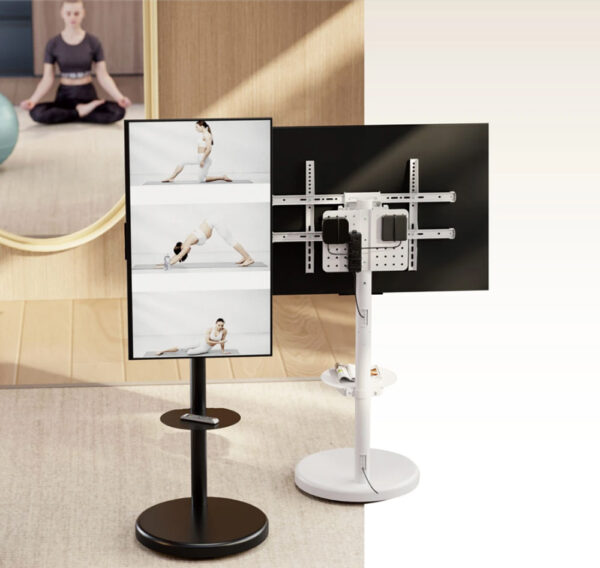 Supporto a Pavimento con Mensola Trolley TV LCD/LED/Plasma 37-86'' Bianco - immagine 5