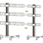 Kit Staffe e Braccio di Giunzione per Supporto Video Wall da Pavimento