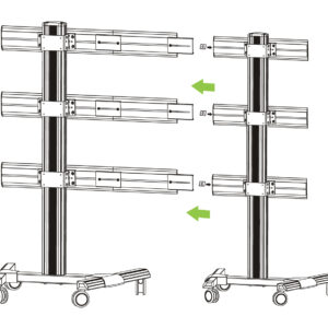 Kit Staffe e Braccio di Giunzione per Supporto Video Wall da Pavimento