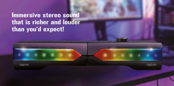 2 in 1 Gaming Sound System Soundbar e Speakers Bluetooth v5.0 Illuminazione RGB - immagine 9