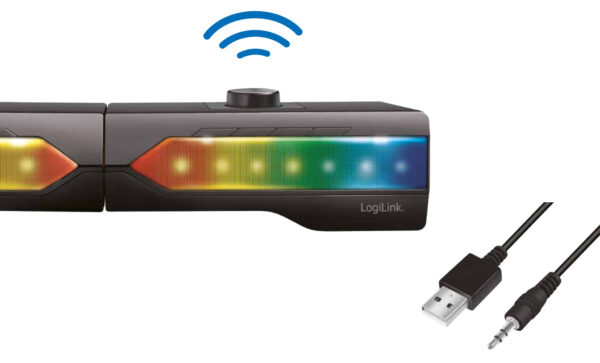 2 in 1 Gaming Sound System Soundbar e Speakers Bluetooth v5.0 Illuminazione RGB - immagine 7