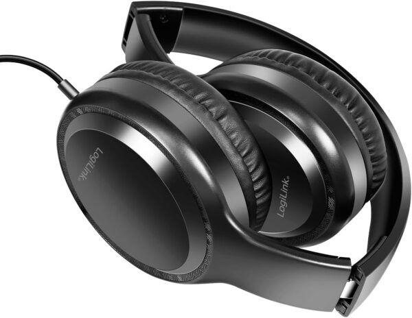 Cuffia Stereo Pieghevole con Microfono Jack 3,5 mm Nero - immagine 3