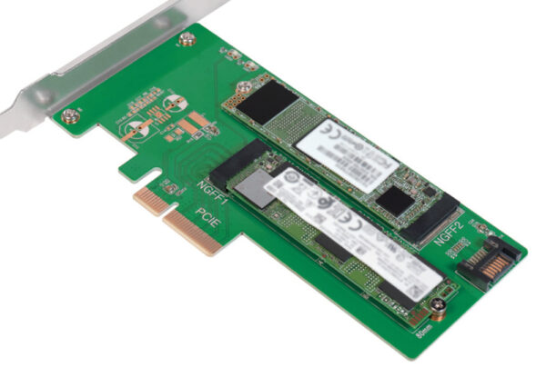 Doppio Adattatore PCIe M.2 per SSD SATA e PCIe SATA - immagine 3