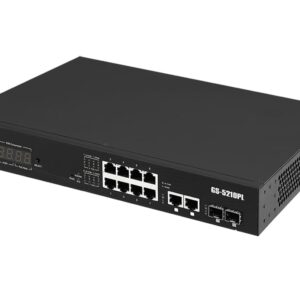 Smart Switch Web a Lungo Raggio 12 porte Gigabit PoE+ VLAN con 2 porte Gigabit RJ45 e 2 porte SFP, GS-5210PL