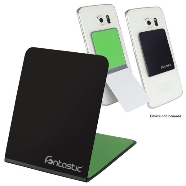 Supporto Smartphone Universale Adesivo Grip Phone con Stand Nero - immagine 2