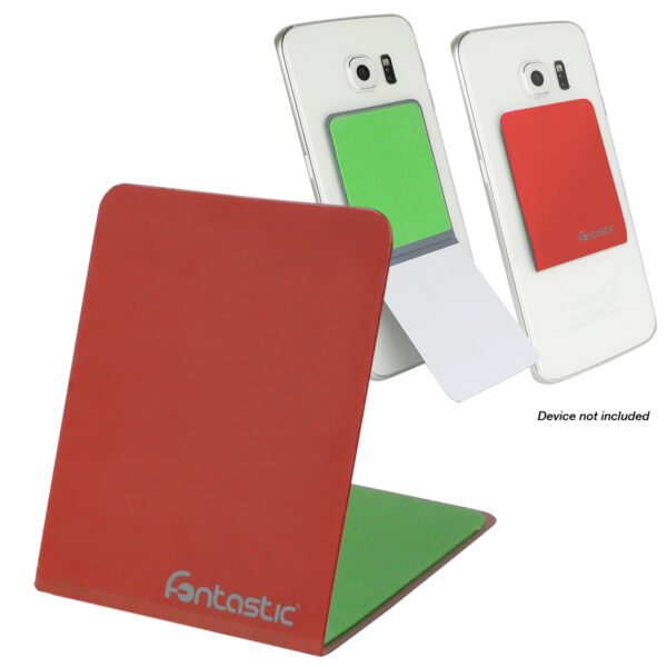 Supporto Smartphone Universale Adesivo Grip Phone con Stand Rosso - immagine 2