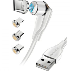 Cavo Magnetico di Ricarica 3 in 1 USB-C™ Micro USB e 8 pin con LED 1.2m