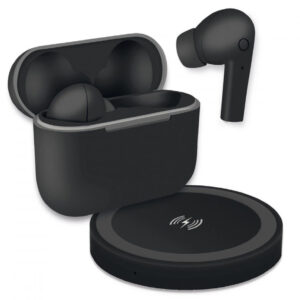 Cuffie Auricolari TWS Jive con Custodia di Ricarica USB-C™ e Pad Caricatore a Induzione Nero