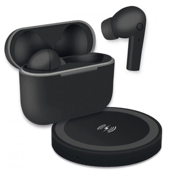 Cuffie Auricolari TWS Jive con Custodia di Ricarica USB-C™ e Pad Caricatore a Induzione Nero
