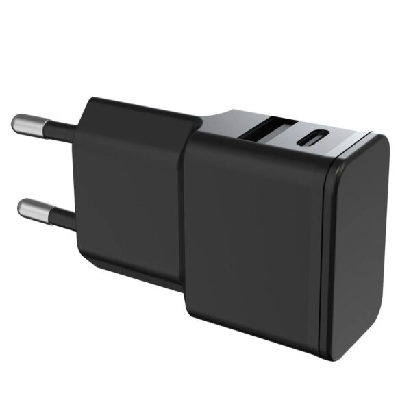 Caricatore Alimentatore USB-C™ e USB-A da Muro per Smartphone e Tablet Nero - immagine 2