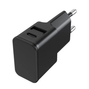 Caricatore Alimentatore USB-C™ e USB-A da Muro per Smartphone e Tablet Nero
