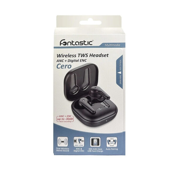 Auricolari Wireless BT v5.3 con Custodia di Ricarica 2 in 1 Nero - immagine 2