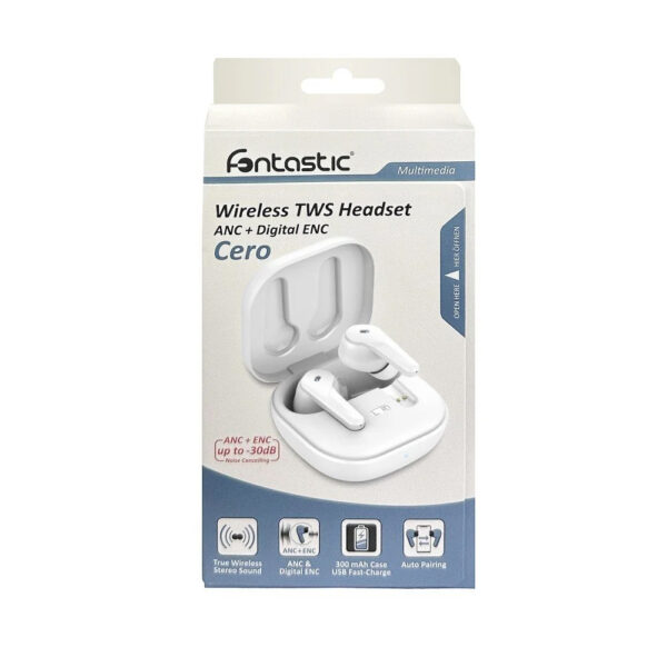 Auricolari Wireless BT v5.3 con Custodia di Ricarica 2 in 1 Bianco - immagine 2