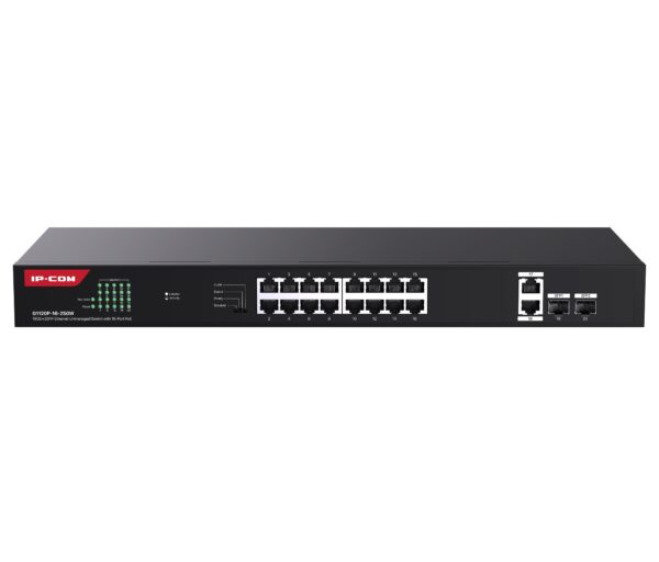 Switch Ethernet 18GE+2SFP non gestito con PoE 16 Porte, G1120P-16-250W - immagine 3