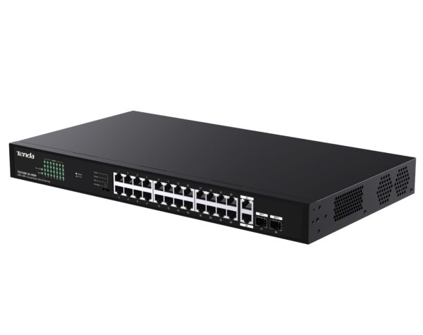 Switch Ethernet 26GE+2SFP con PoE a 24 porte, TEG1128P-24-410W